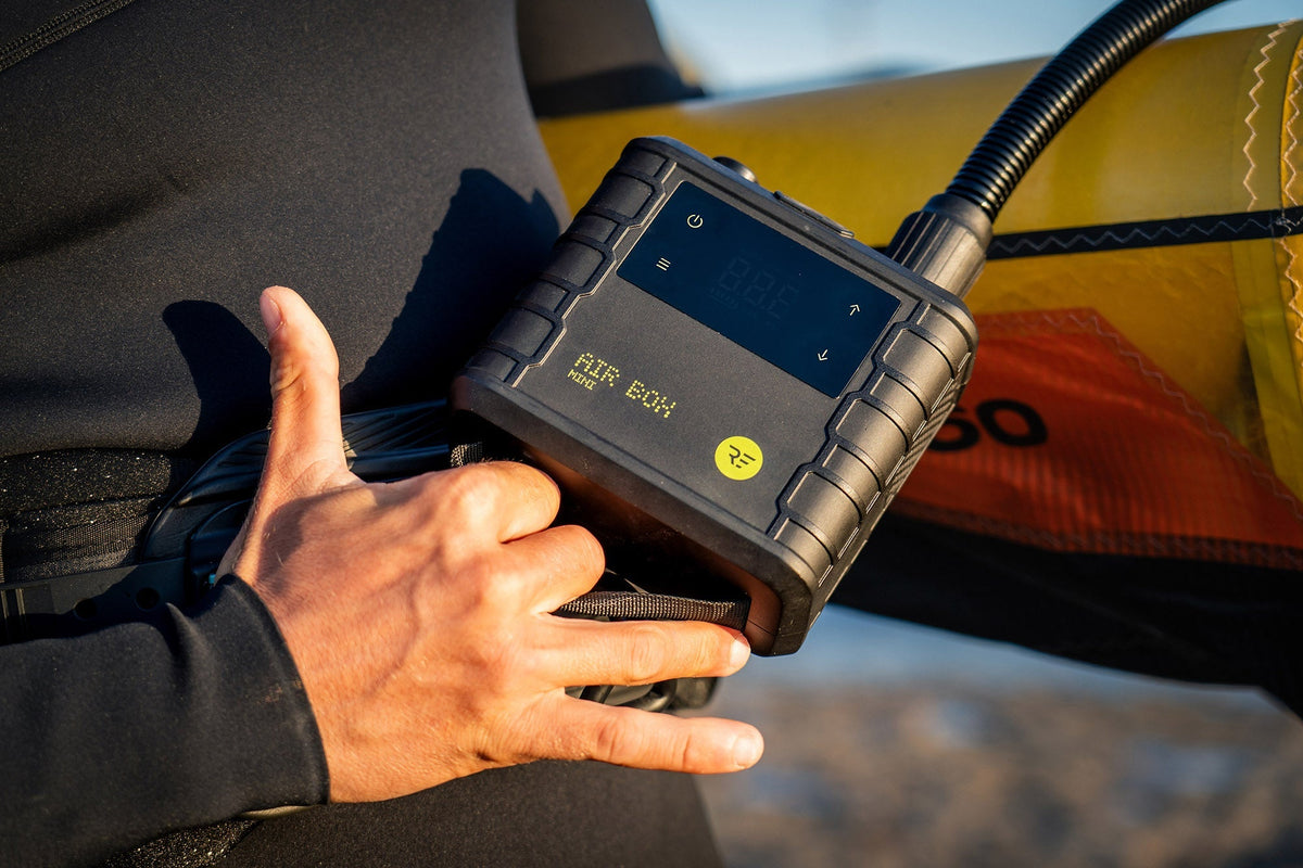 Ride Engine Air Box Mini rechargeable electric pump used to inflate watersports equipment through an air hose