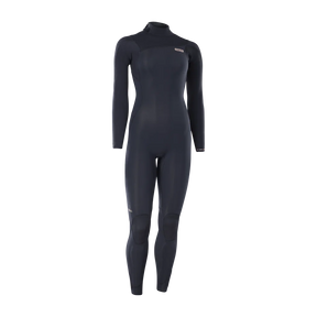 Front view of the black ION Amaze Amp 4/3 back-zip women's wetsuit, article 48273-4507
