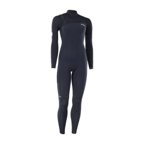 Front view of the black ION Amaze Amp 3/2 front-zip women's wetsuit, article 48273-4532