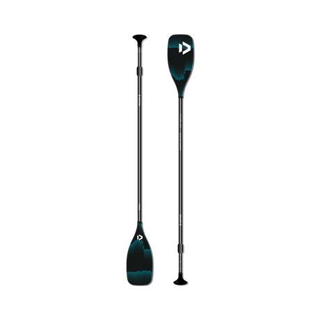 Duotone Carbon 100 Slim 2026 two-piece adjustable SUP paddle in black with 6.9-inch blade