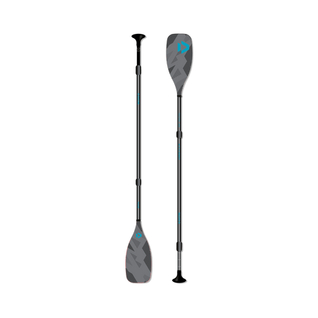 Duotone Carbon 40 Slim 2026 three-piece adjustable SUP paddle in grey with 7.3-inch blade
