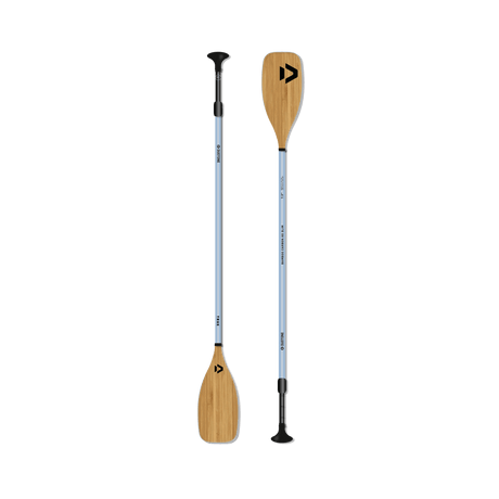 Duotone Bamboo Carbon 60 Slim 2026 two-piece adjustable SUP paddle with bamboo-look 7.3-inch blade