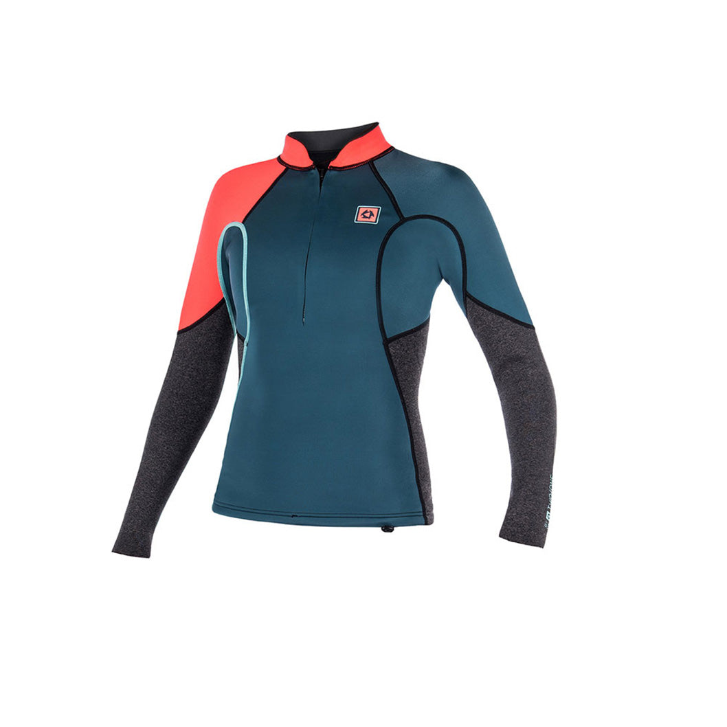 Mystic Womens DIVA 2mm Front Zip Neo Wetsuit Top - Teal