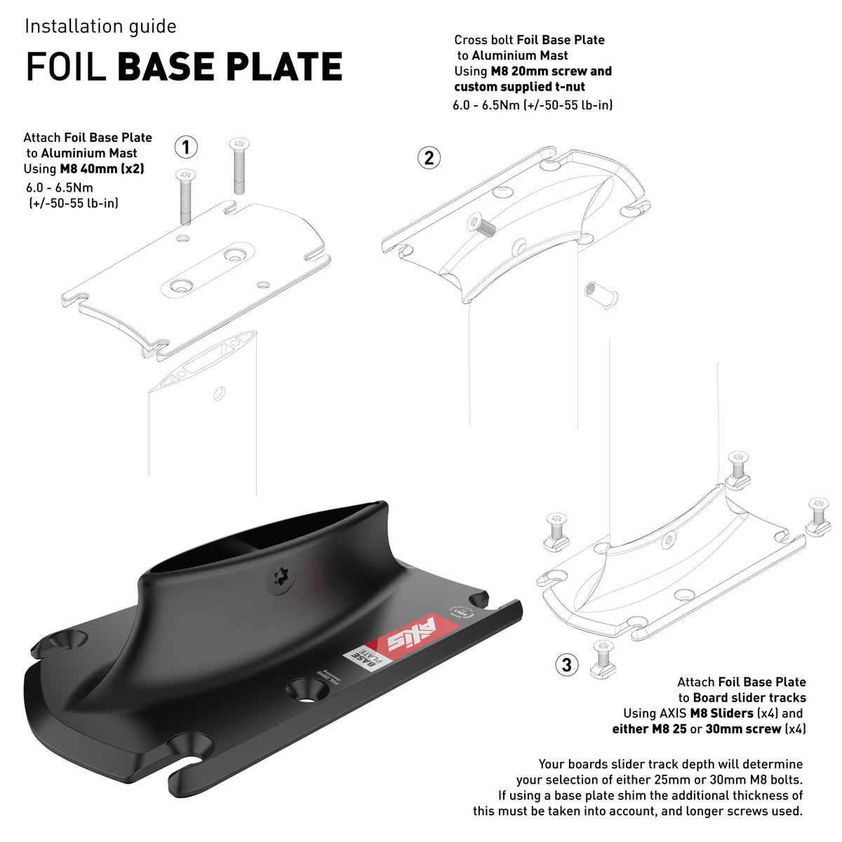 AXIS 19mm Black Foil Mast Base Plate