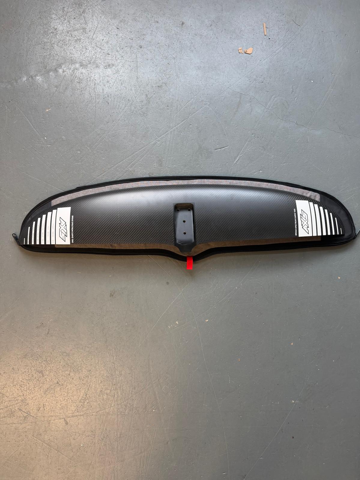 AXIS BSC 1060 carbon front wing ex-display, photographed actual item with white AXIS tip graphics