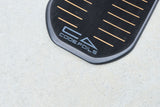 Rounded end of the Kanga board and textured deck pad