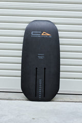 Full underside view of the black Code Foils Kanga board