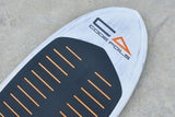 Prone board nose logo and front deck pad detail