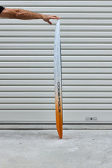 Side profile and rocker of the Code Foils Prone board