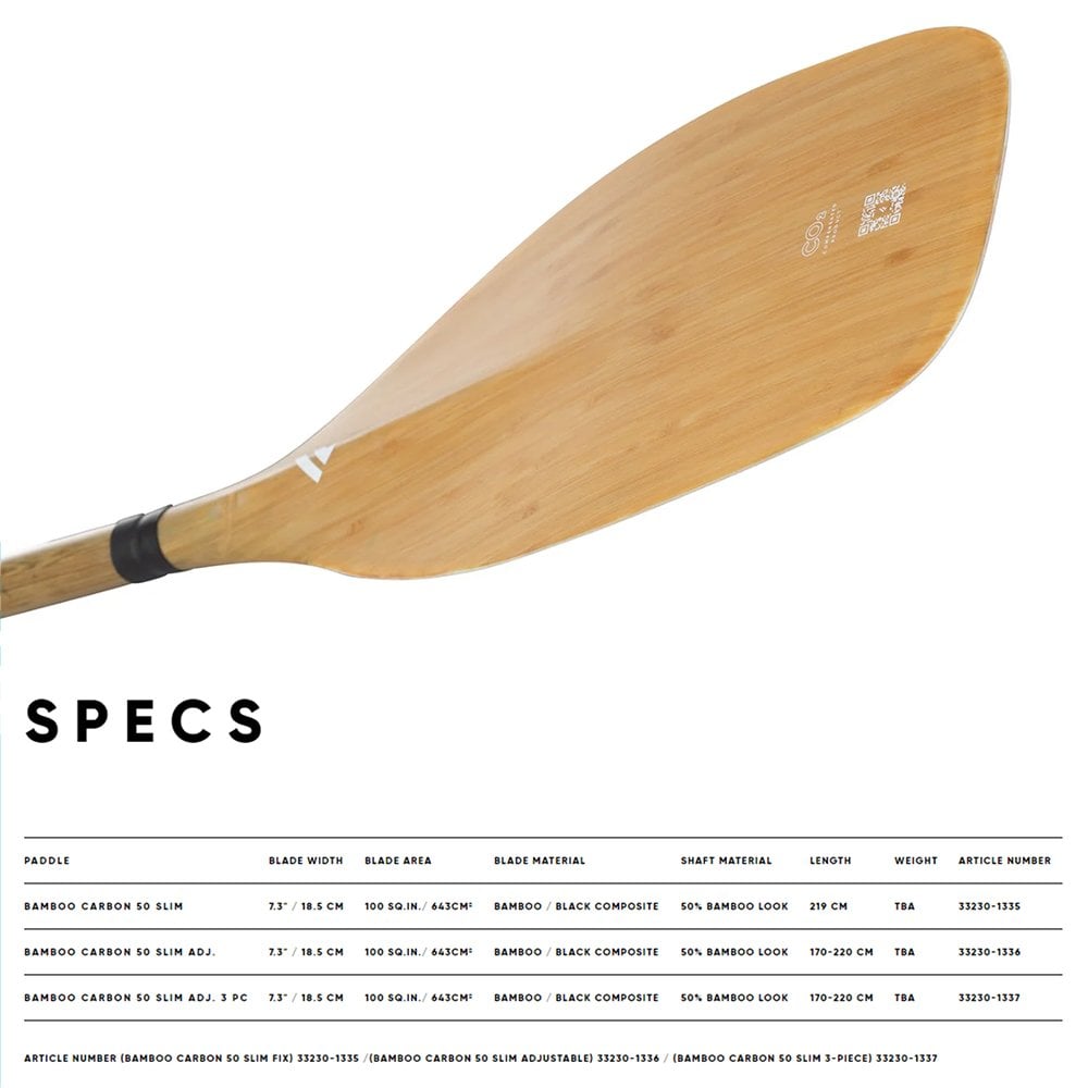 Fanatic Bamboo Carbon 50 Slim 3 Piece Paddle